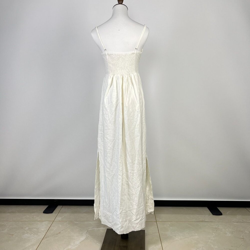 NWOT Farm Rio Linen Blend White Sleeveless Maxi Dress Size S - Picture 8 of 15